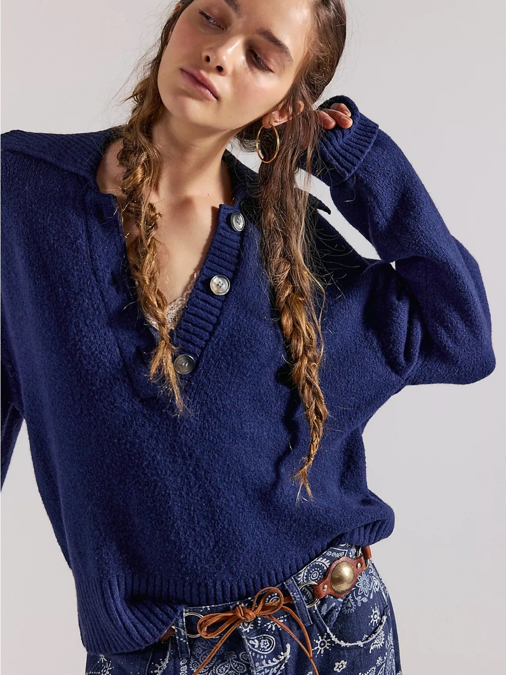 Free People Trading Up Polo Sweater
